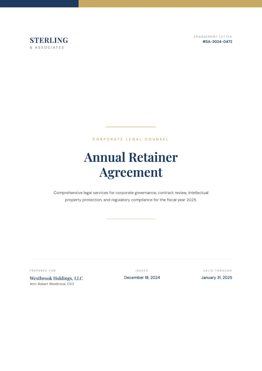 Annual Retainer Agreement