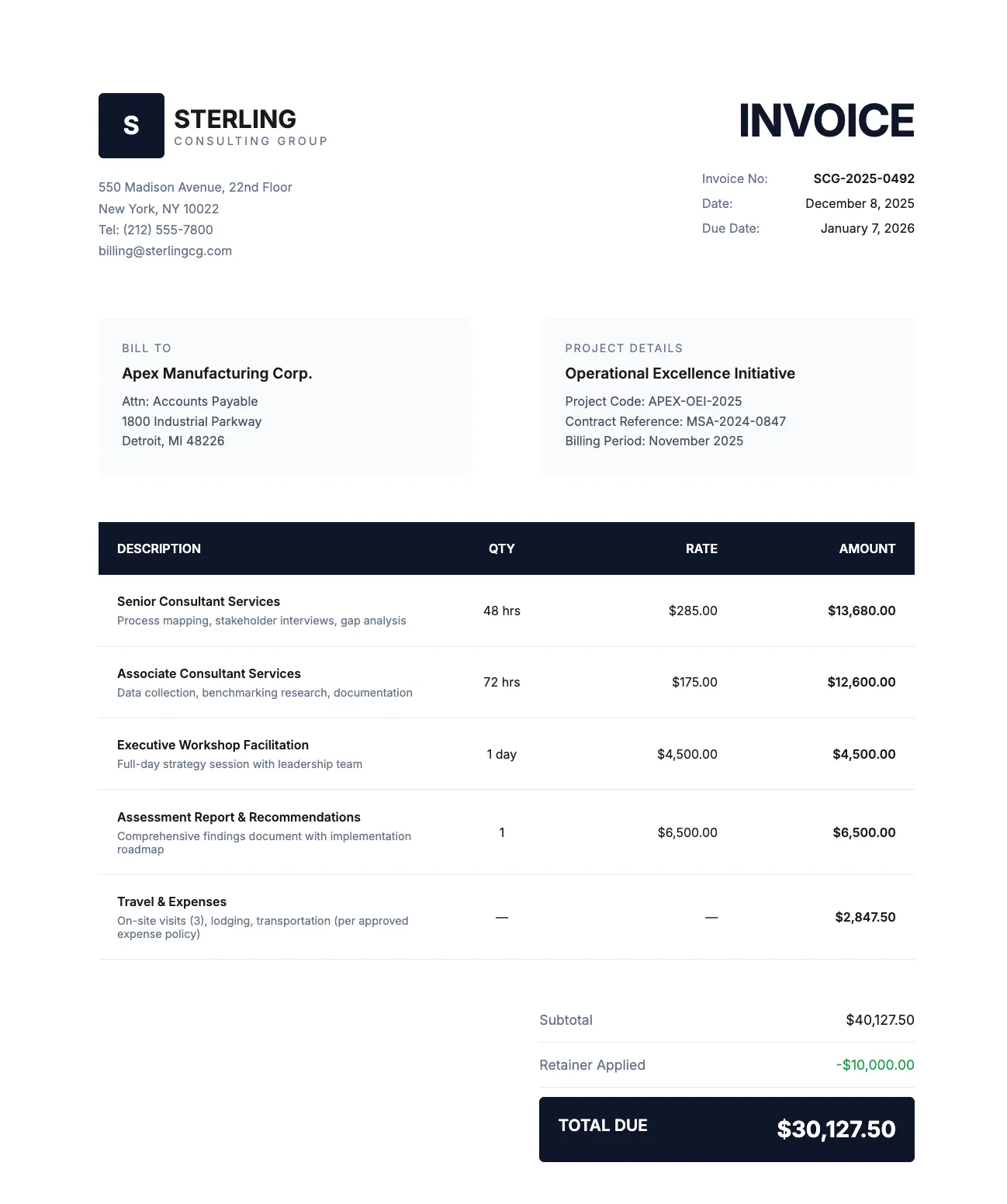 Consulting Invoice