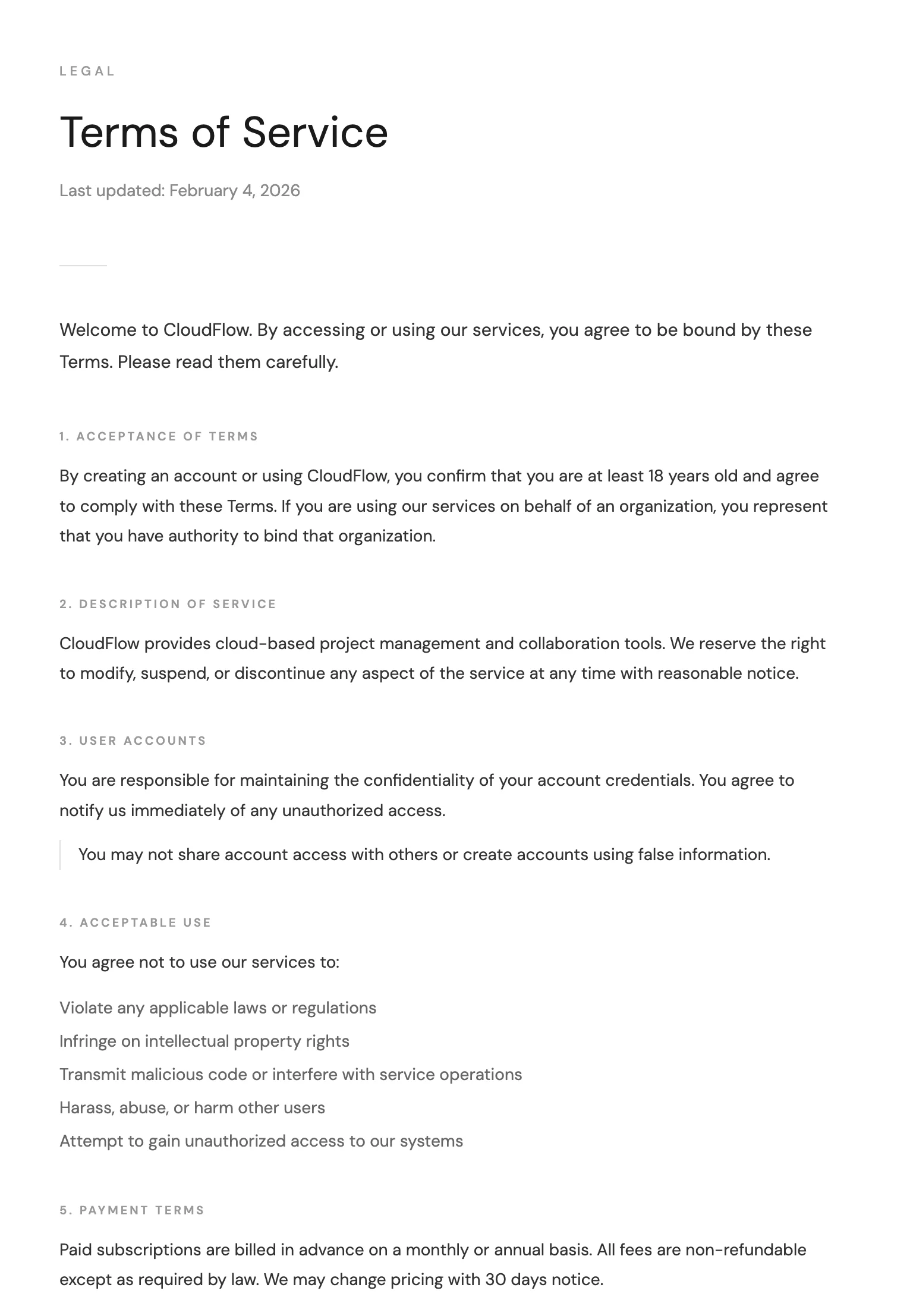 Terms of Service