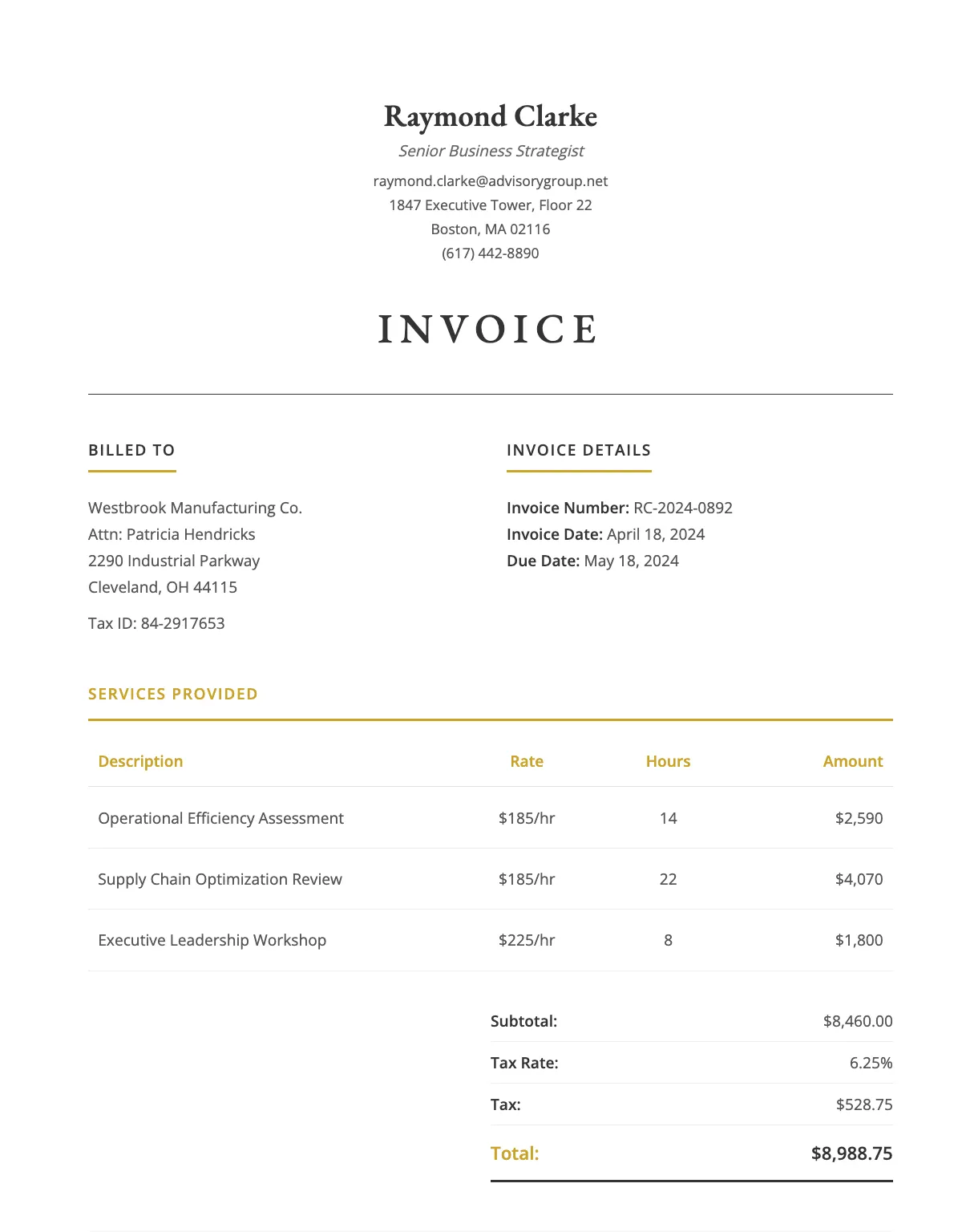 Business Invoice