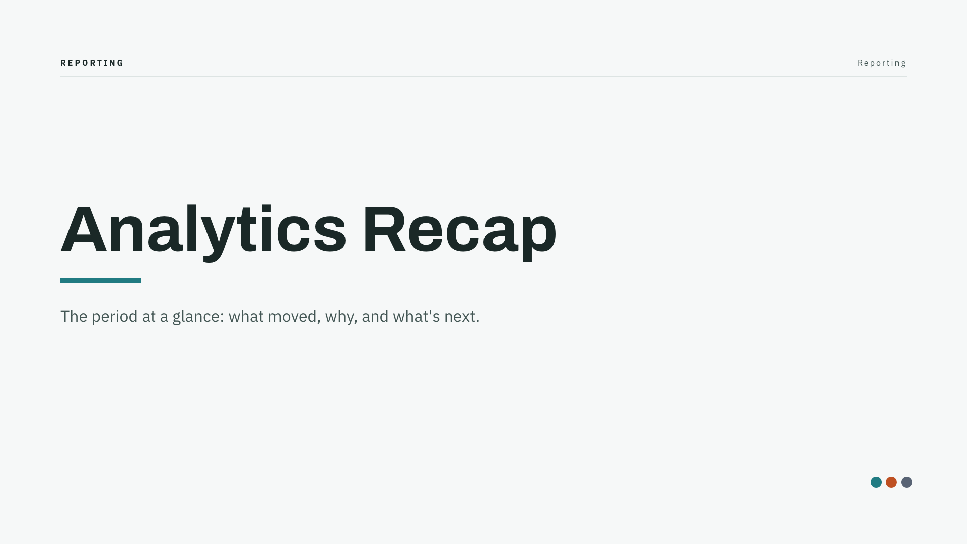 Analytics Recap